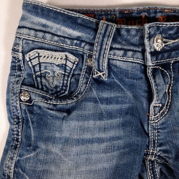 Rock Revival Alanis Stretch Capri Jeans Women's SZ 24 Embroidered Cowgirl Preppy - Picture 3 of 13